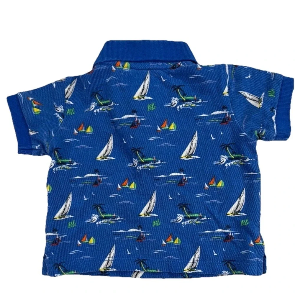 Ralph Lauren Infant Boys' Blue Nautical Polo Shirt Size 3m